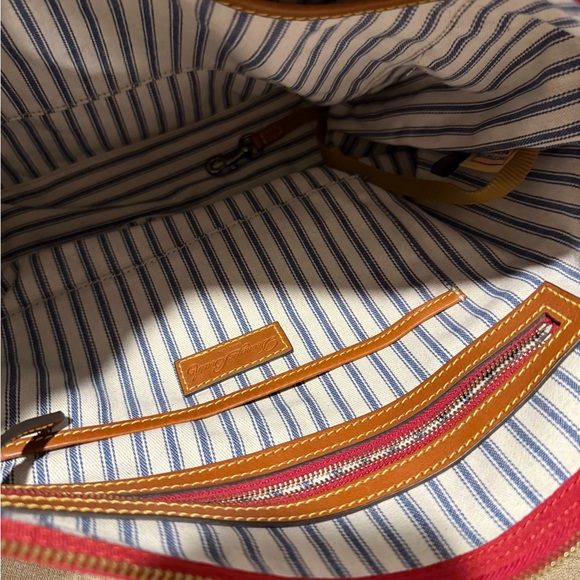 Dooney & Bourke Pink and Brown Tote with Leather Accents - Picture 4 of 5